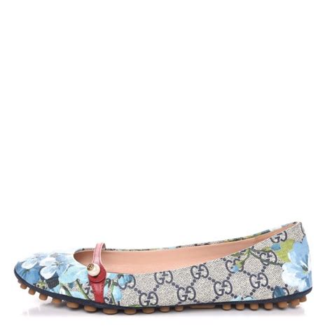 blue blooms gucci flats